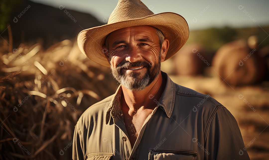 Homem agricultor sorridente