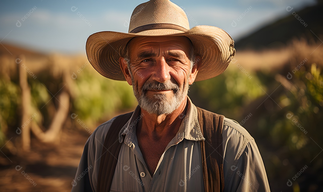 Homem agricultor sorridente