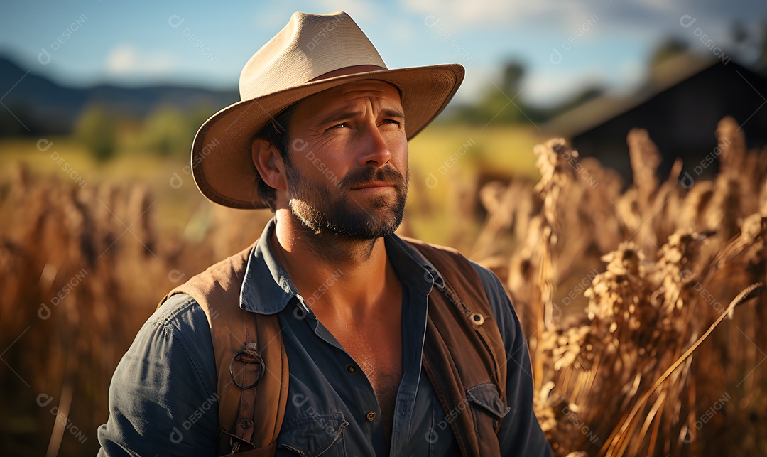 Homem agricultor sorridente