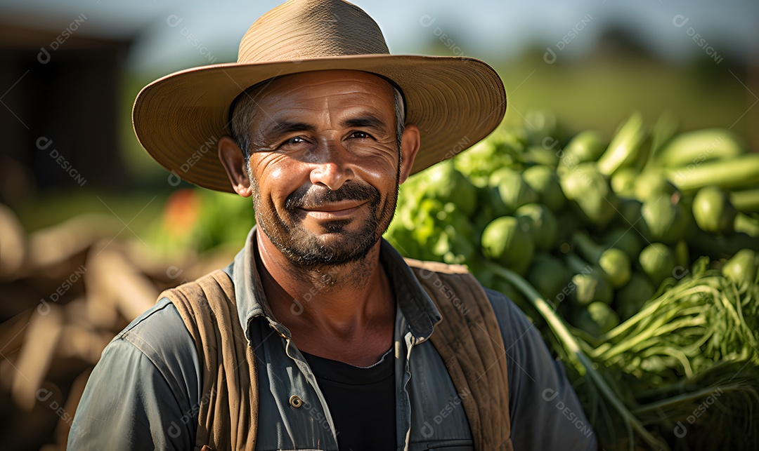 Homem agricultor sorridente