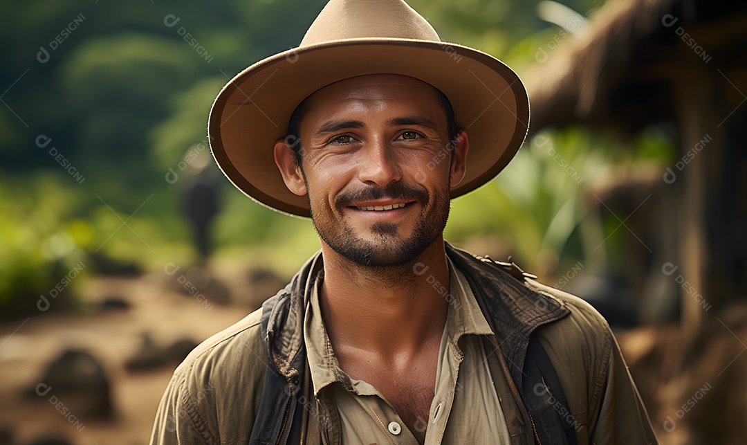 Homem agricultor sorridente