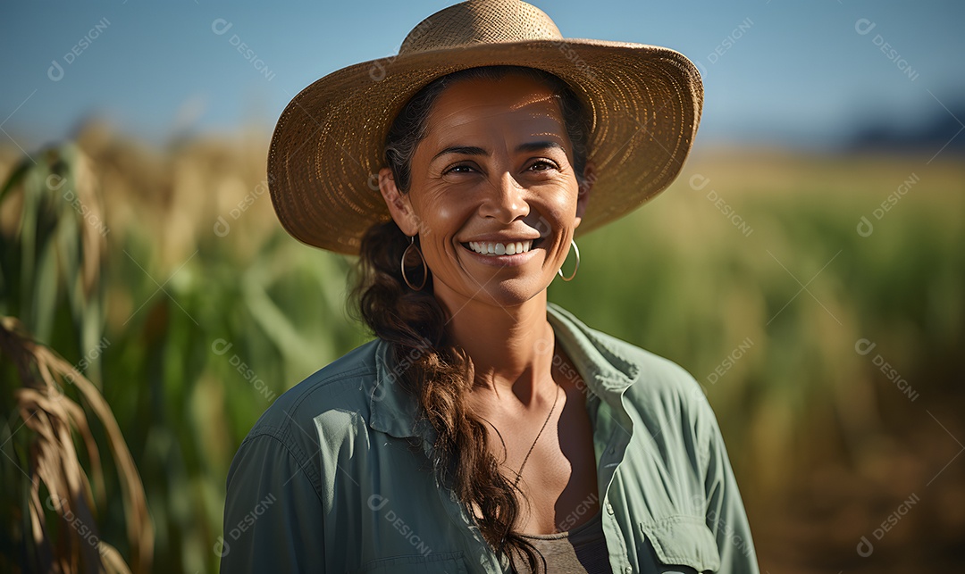 Mulher agricultora na fazenda