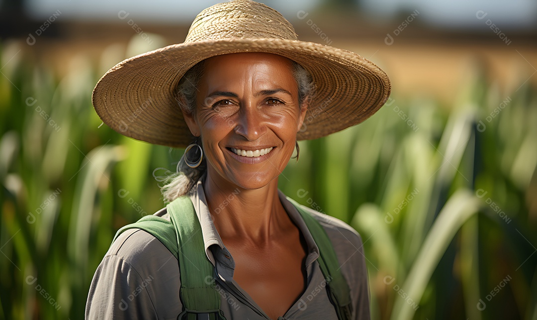 Mulher agricultora na fazenda