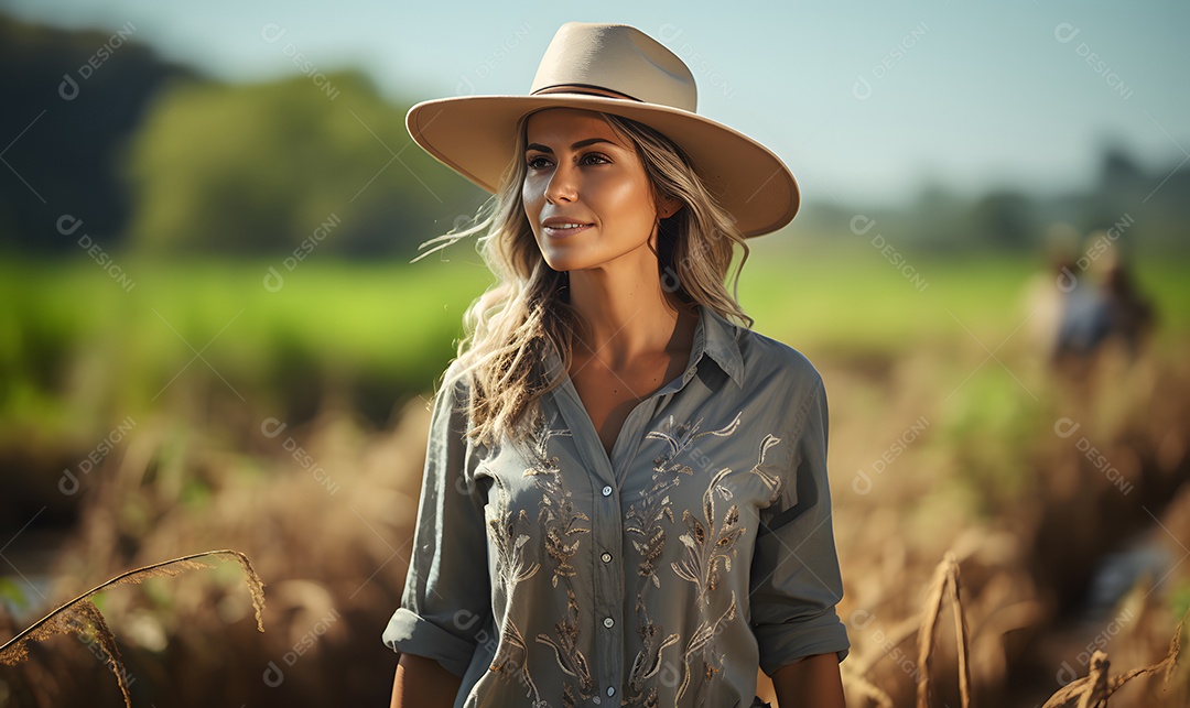 Mulher agricultora na fazenda