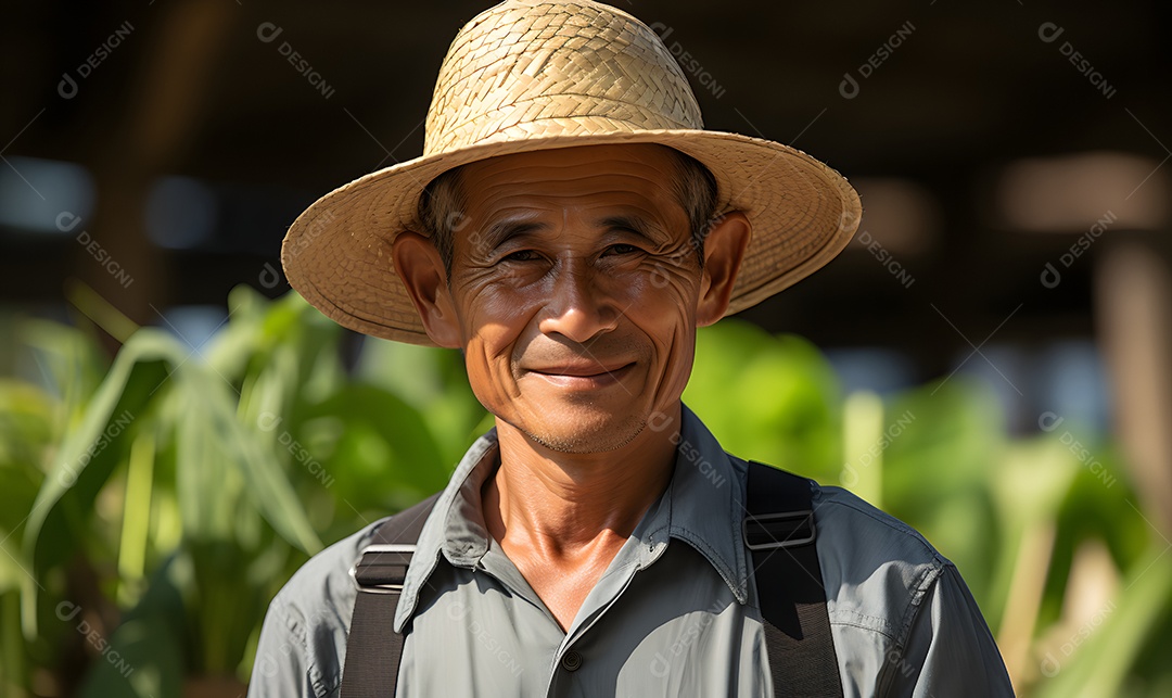 Homem agricultor na fazenda
