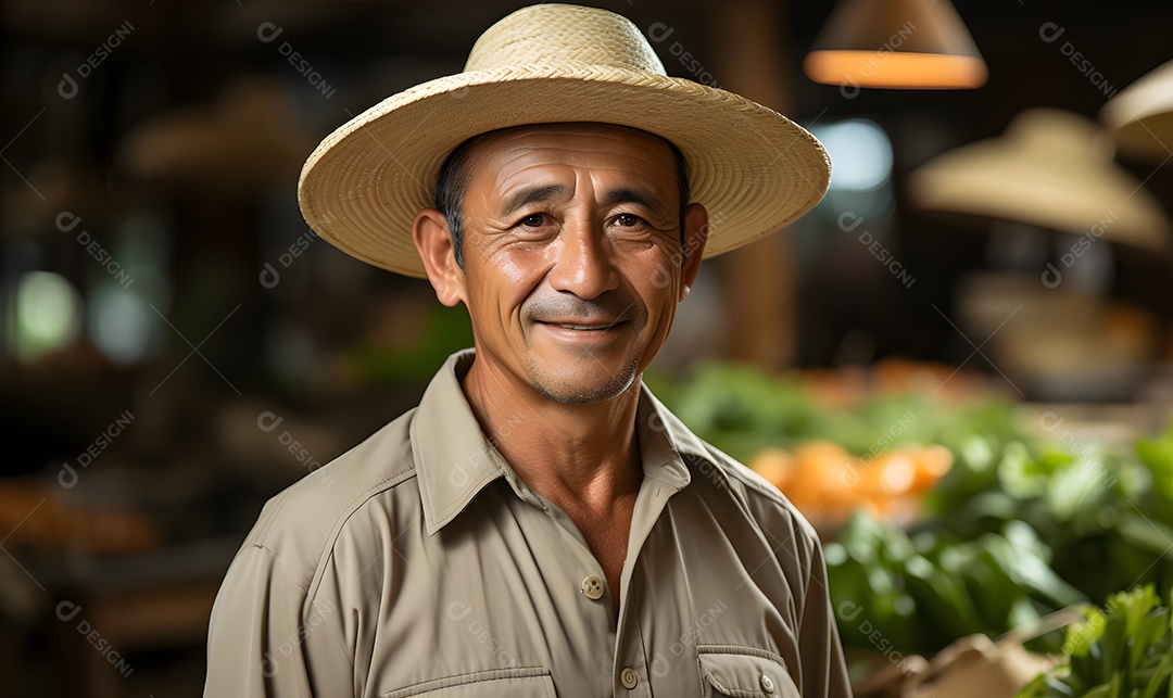 Homem agricultor na fazenda