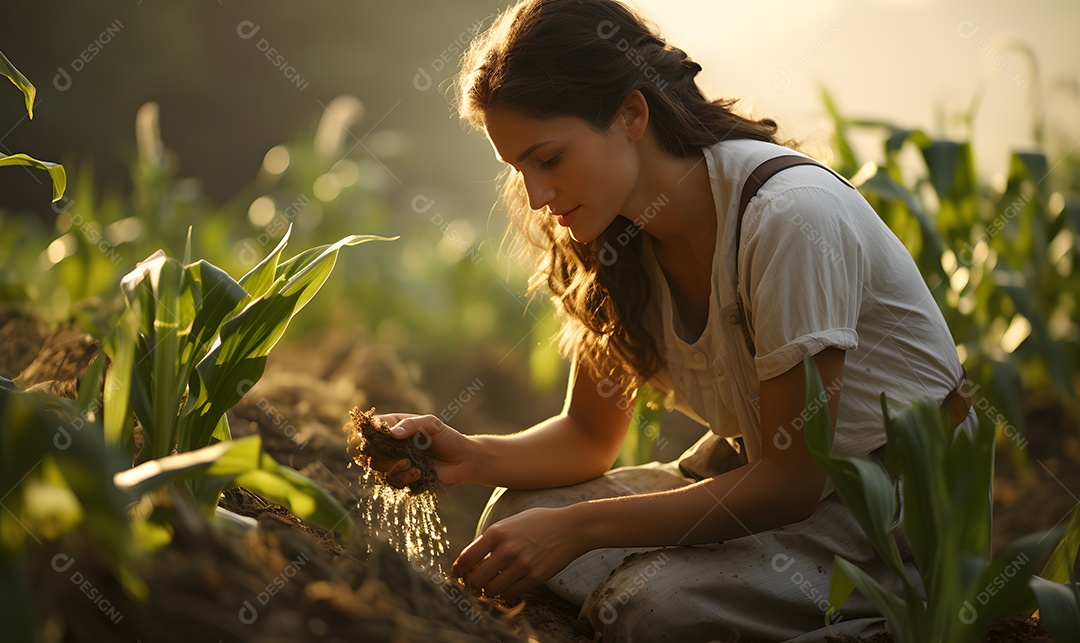 Mulher agricultora na fazenda