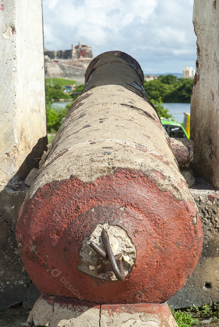 Vista de um monumento em Cartagena