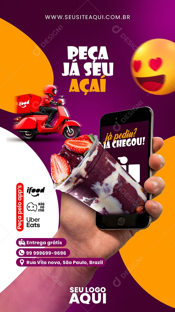 Social Media Story Order Your Açaí Editable PSD Now