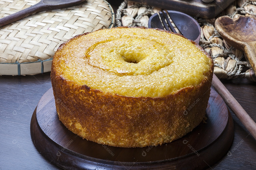 Delicioso bolo de milho fresco
