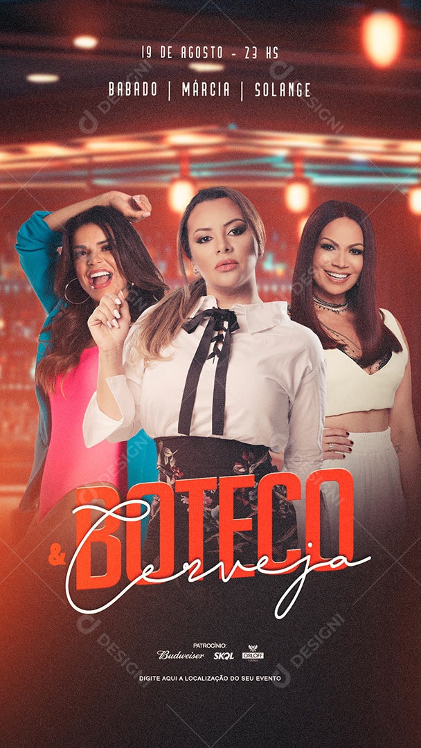 Story Boteco Cerveja Flyer Social Media PSD Editável