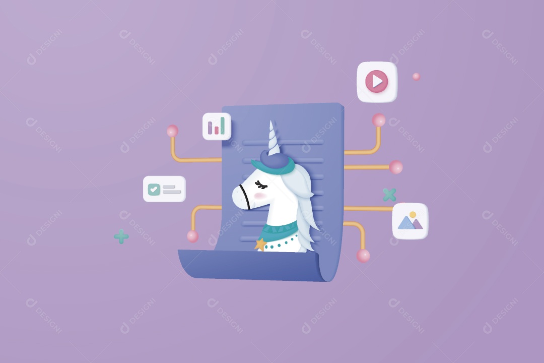 Criptomoeda de Unicórnio Ilustração Vetor EPS