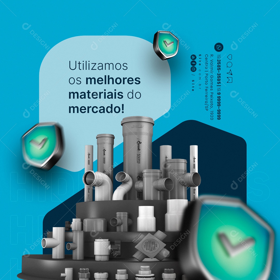 Encanador Utilizamos os Melhores Materiais do Mercado Social Media PSD Editável