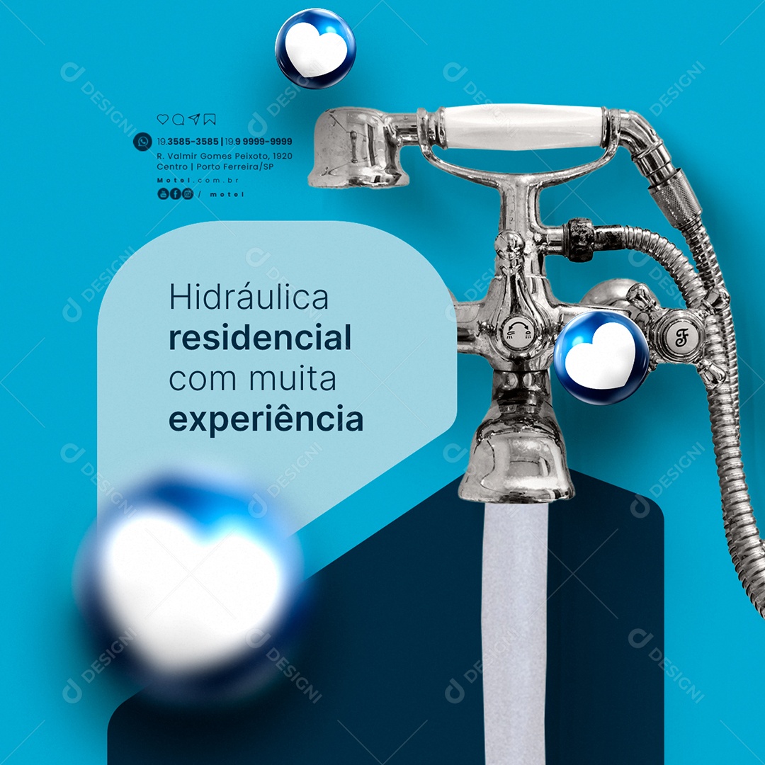 Encanador Hidráulica Residencial com Muita Experiência Social Media PSD Editável