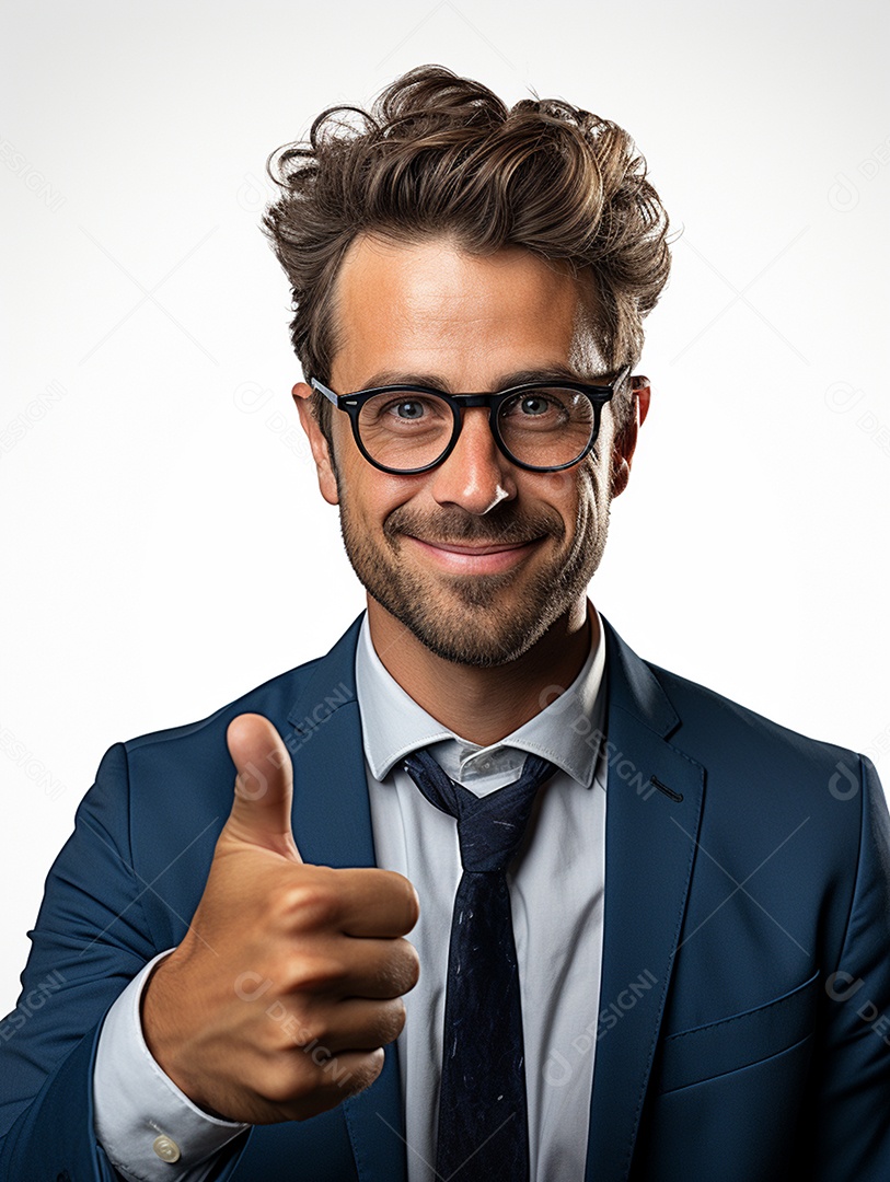 Um homem de negócios feliz