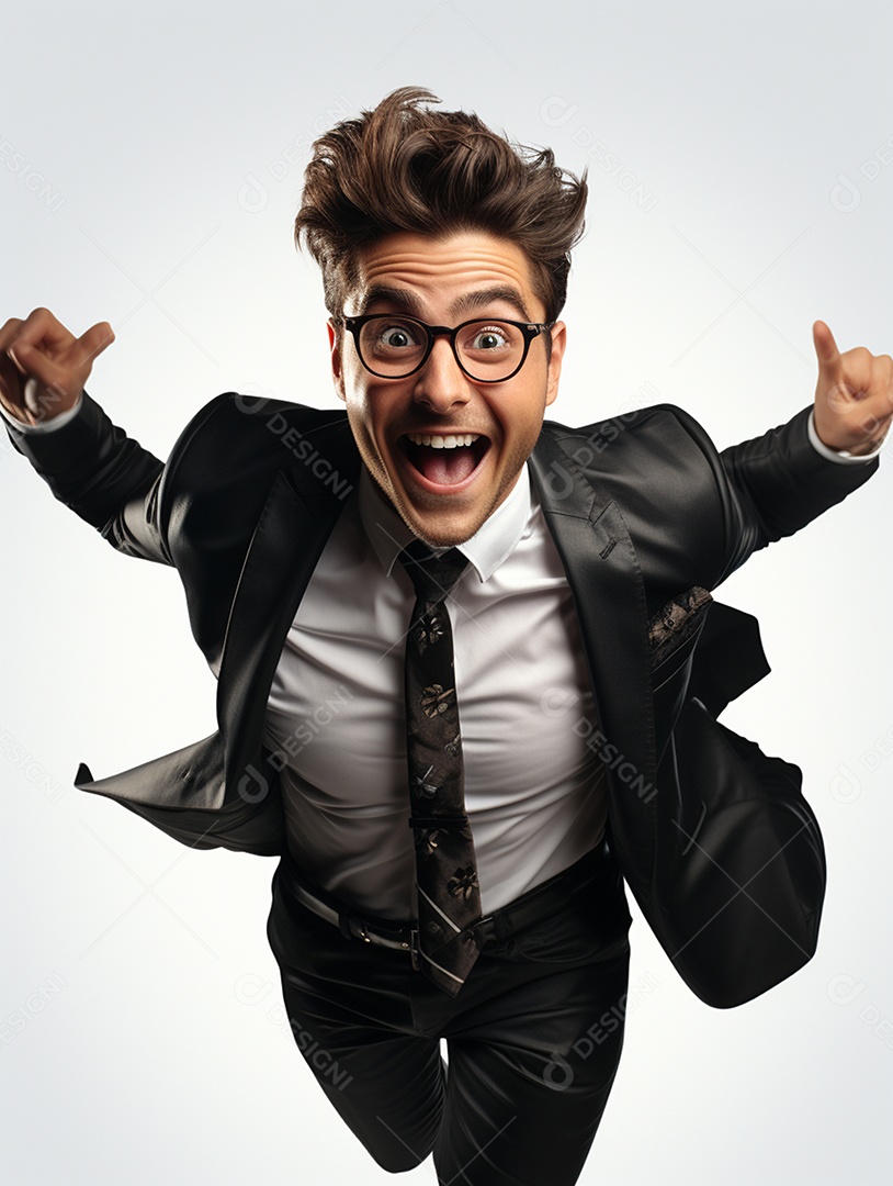 Um homem de negócios feliz