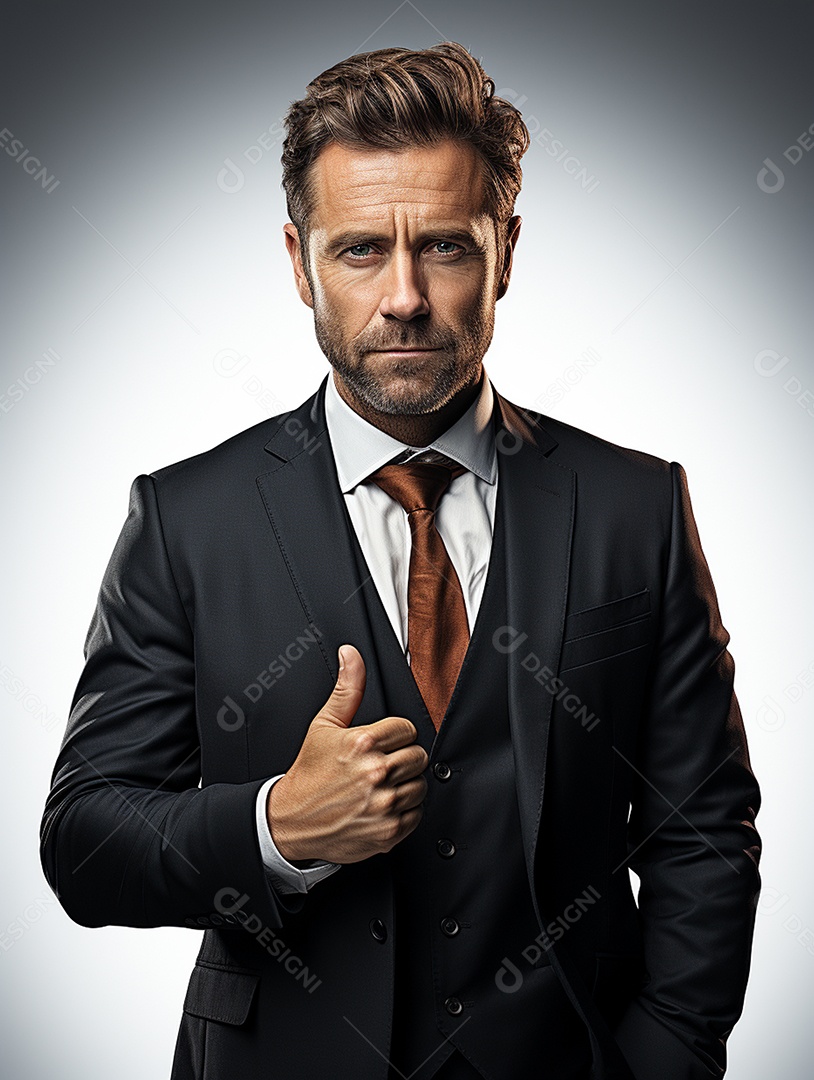 Um homem de negócios feliz