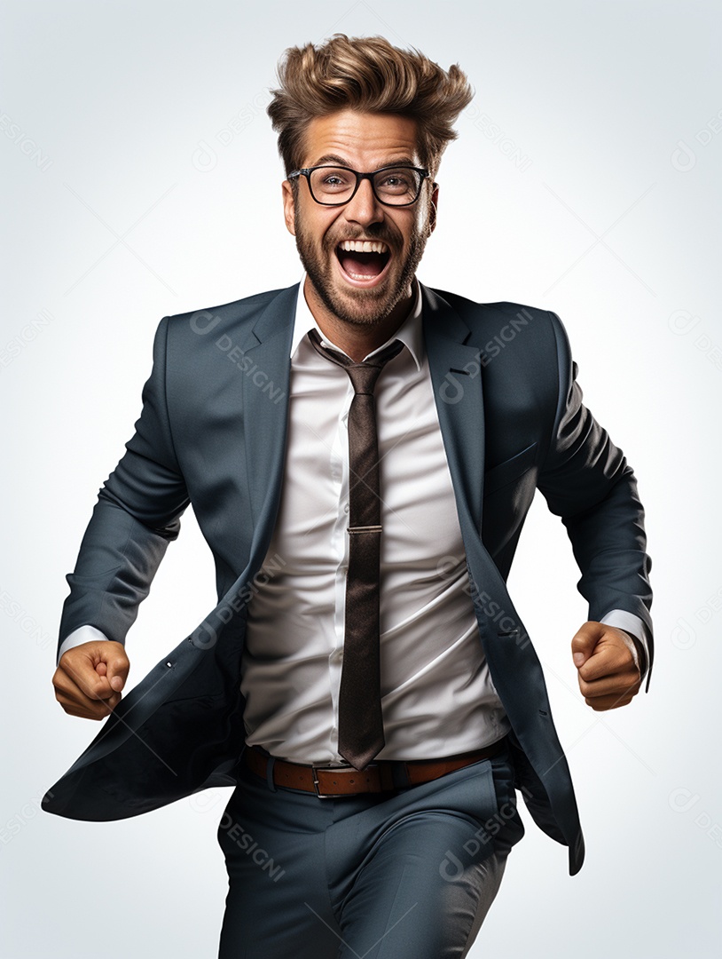 Um homem de negócios feliz