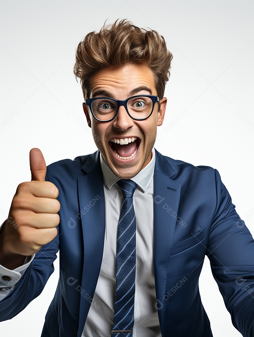 Um homem de negócios feliz