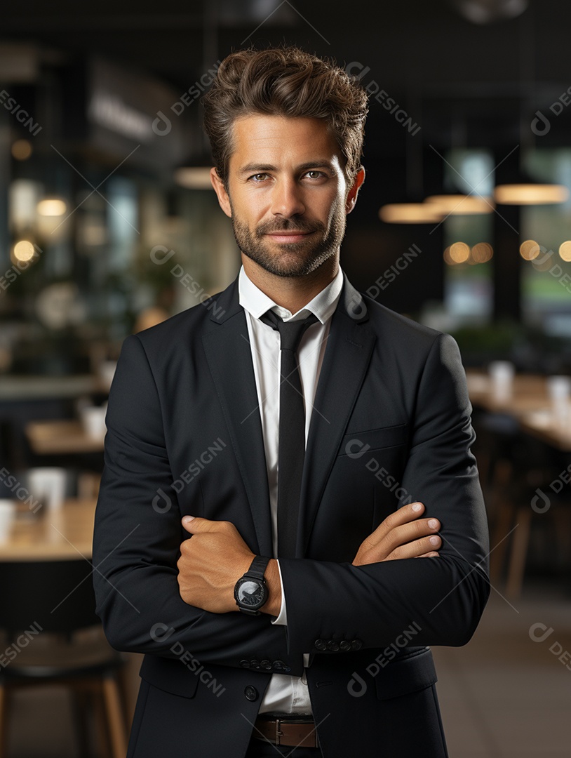 Um homem de negócios feliz