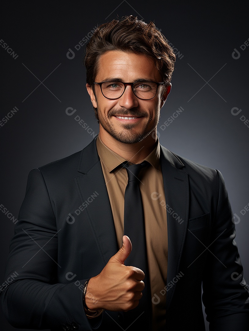 Um homem de negócios feliz