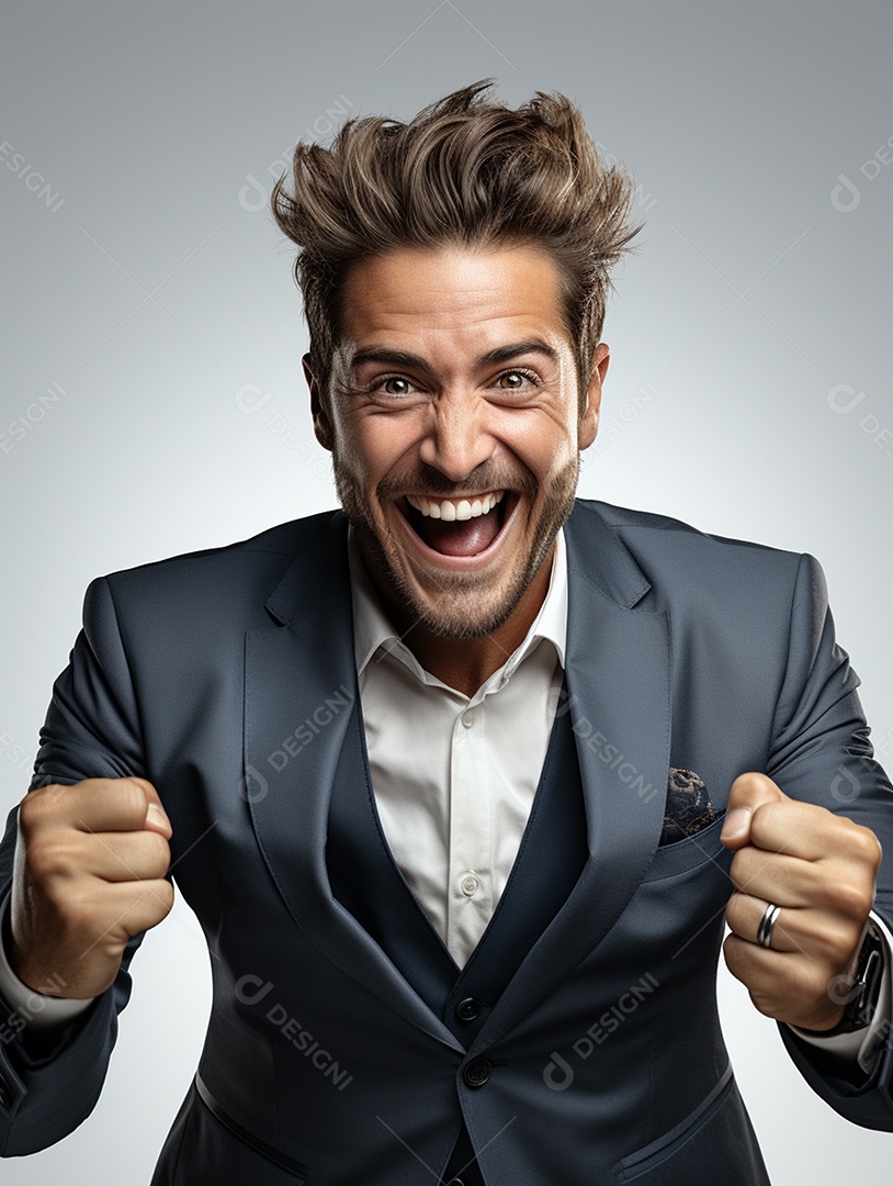 Um homem de negócios moderno e feliz