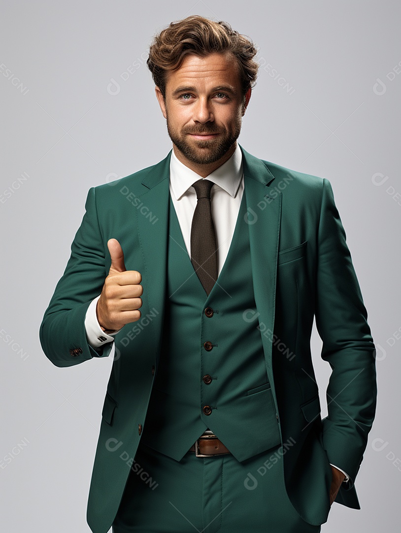 Um homem de negócios moderno e feliz