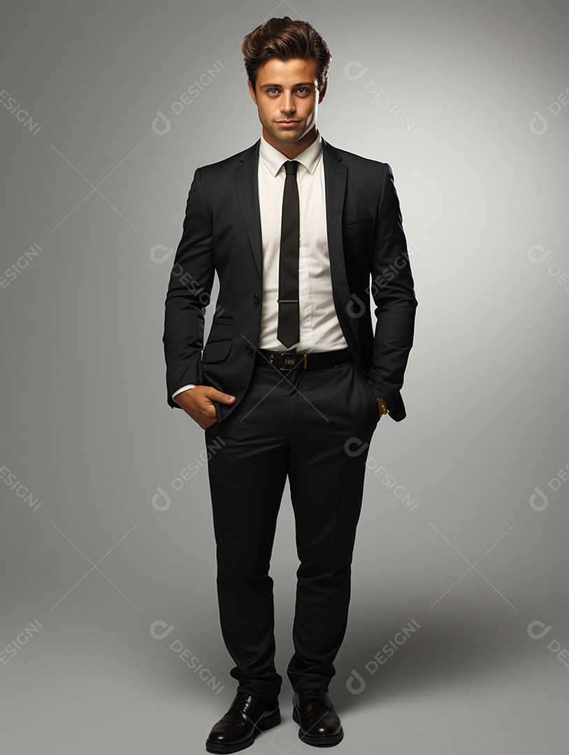 Um homem de negócios moderno e feliz