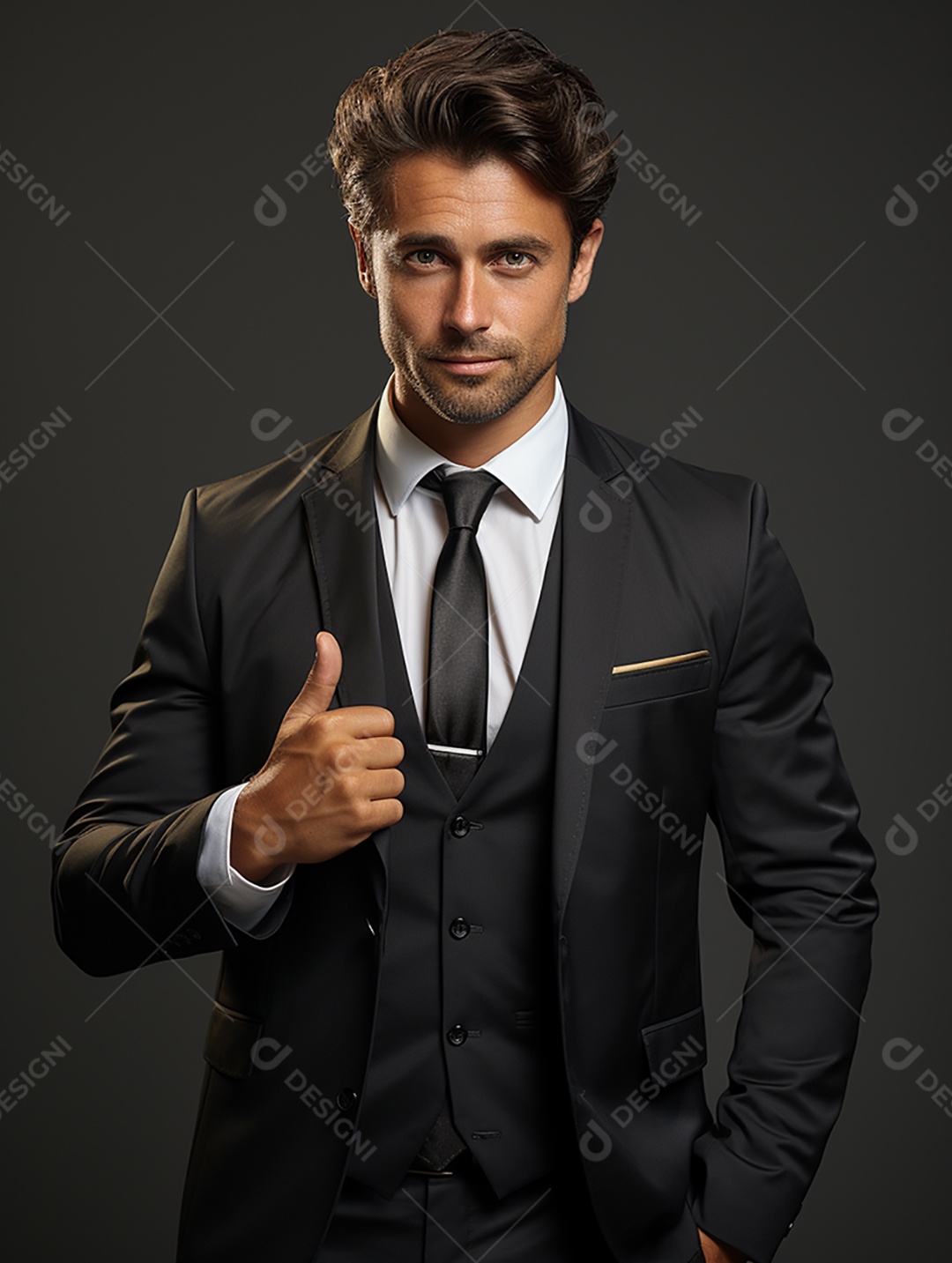 Um homem de negócios moderno e feliz