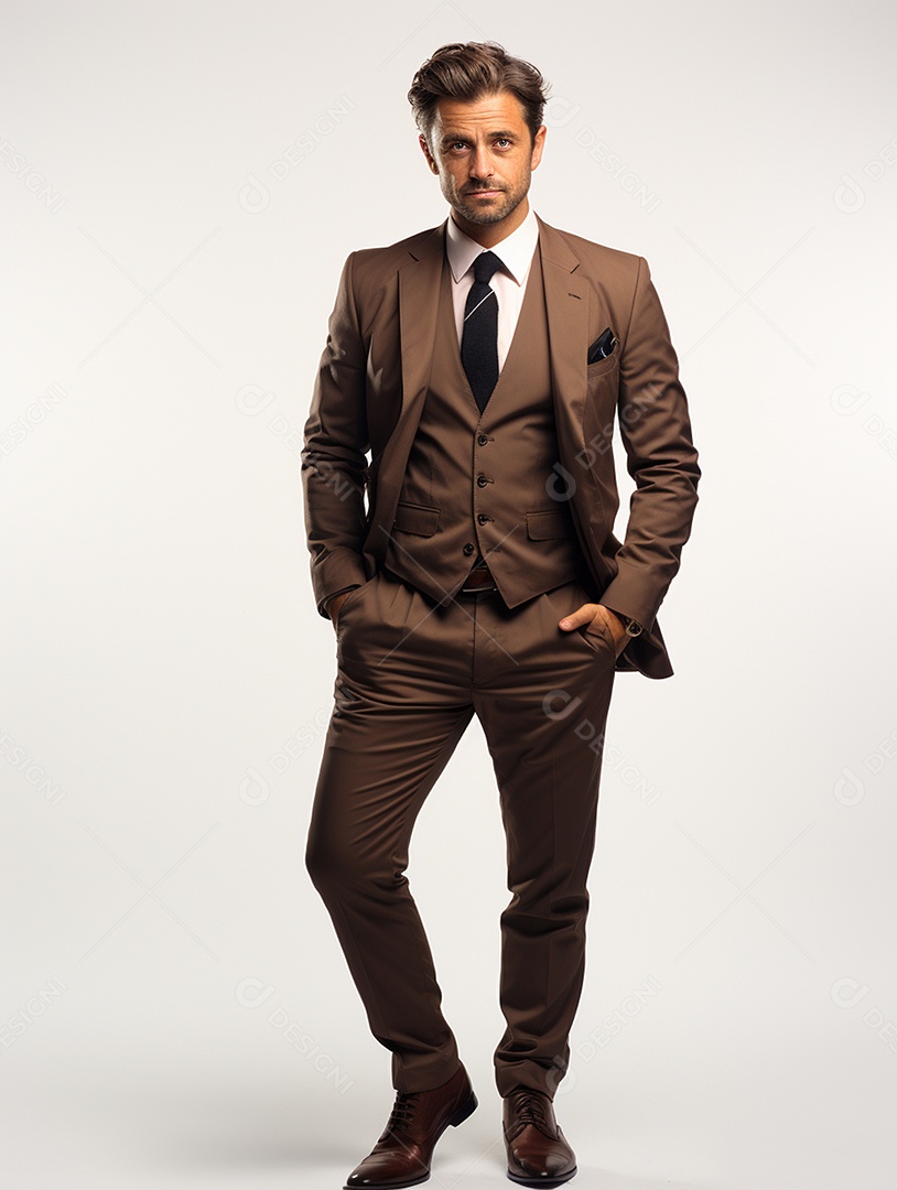 Um homem de negócios moderno e feliz