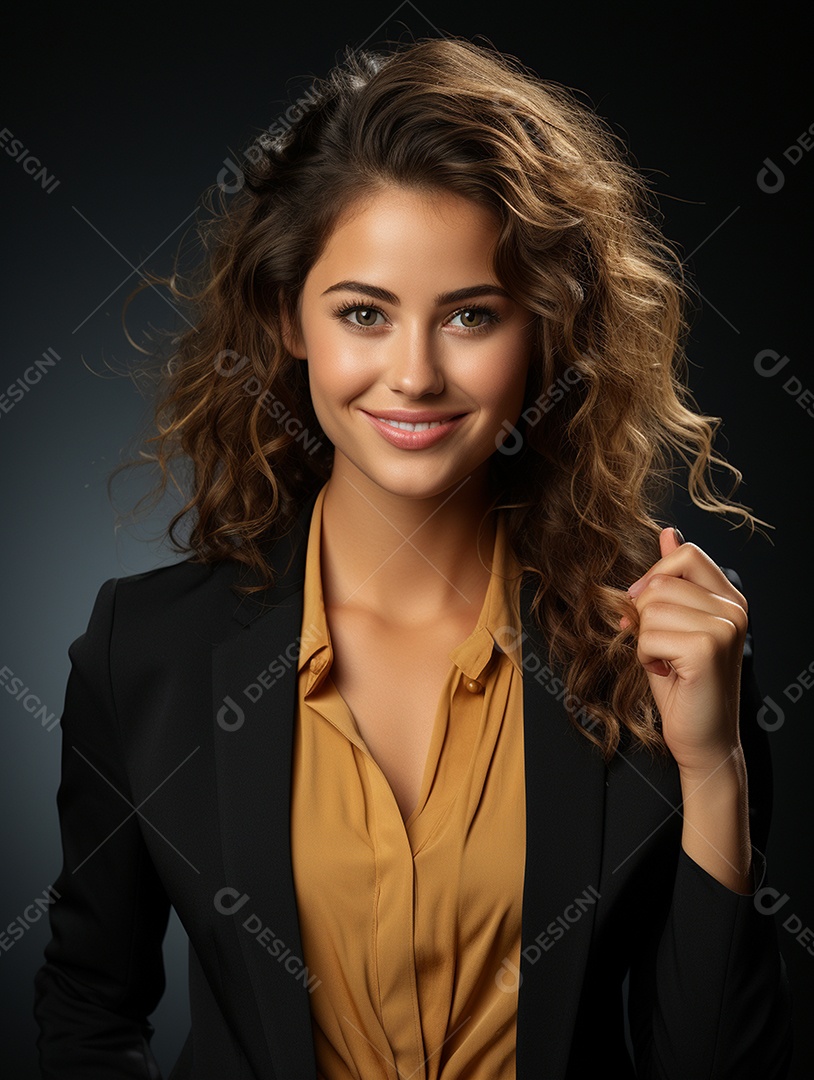 Linda mulher de negócios sorridentes