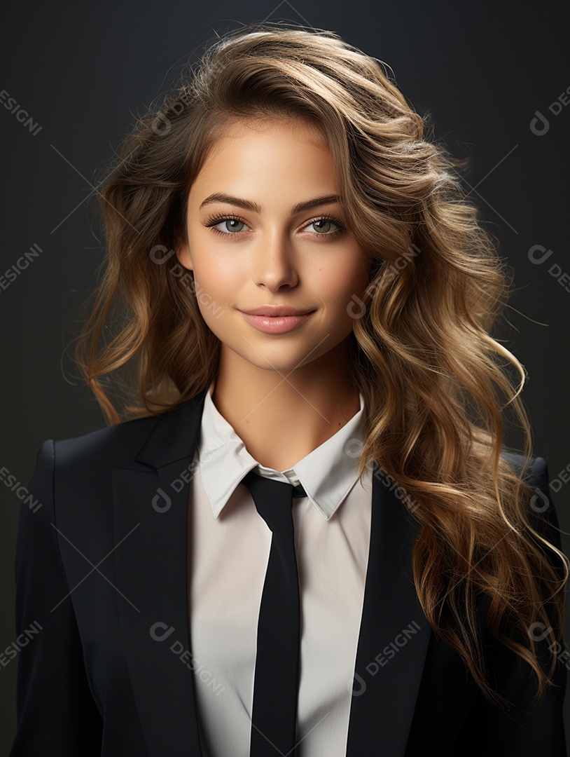 Linda mulher de negócios sorridentes