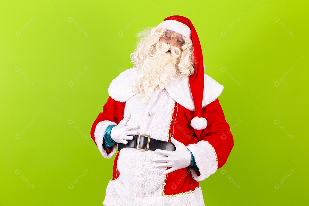 Homem com fantasia de Papai Noel