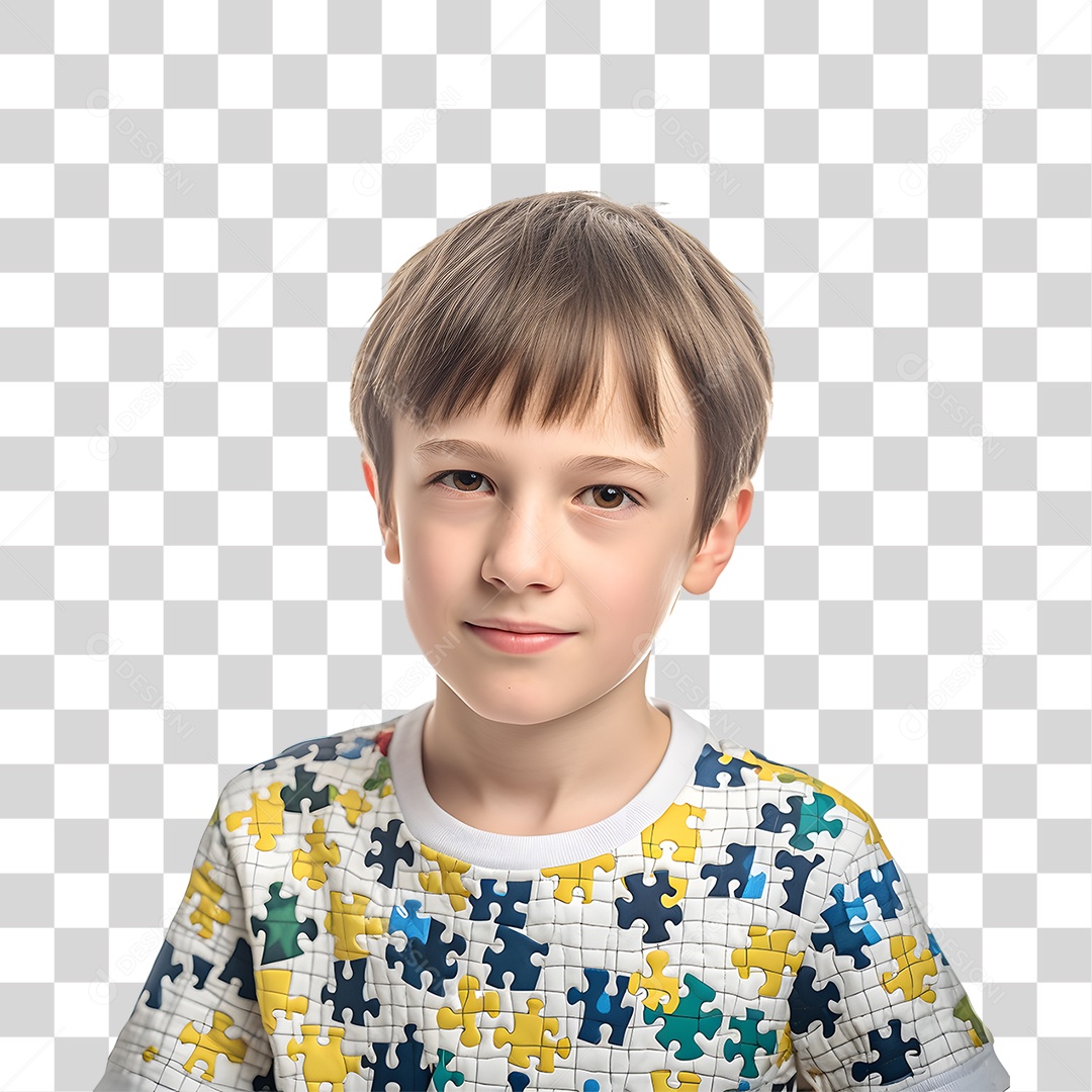 Menino Criança Autista Sorrindo PNG Transparente