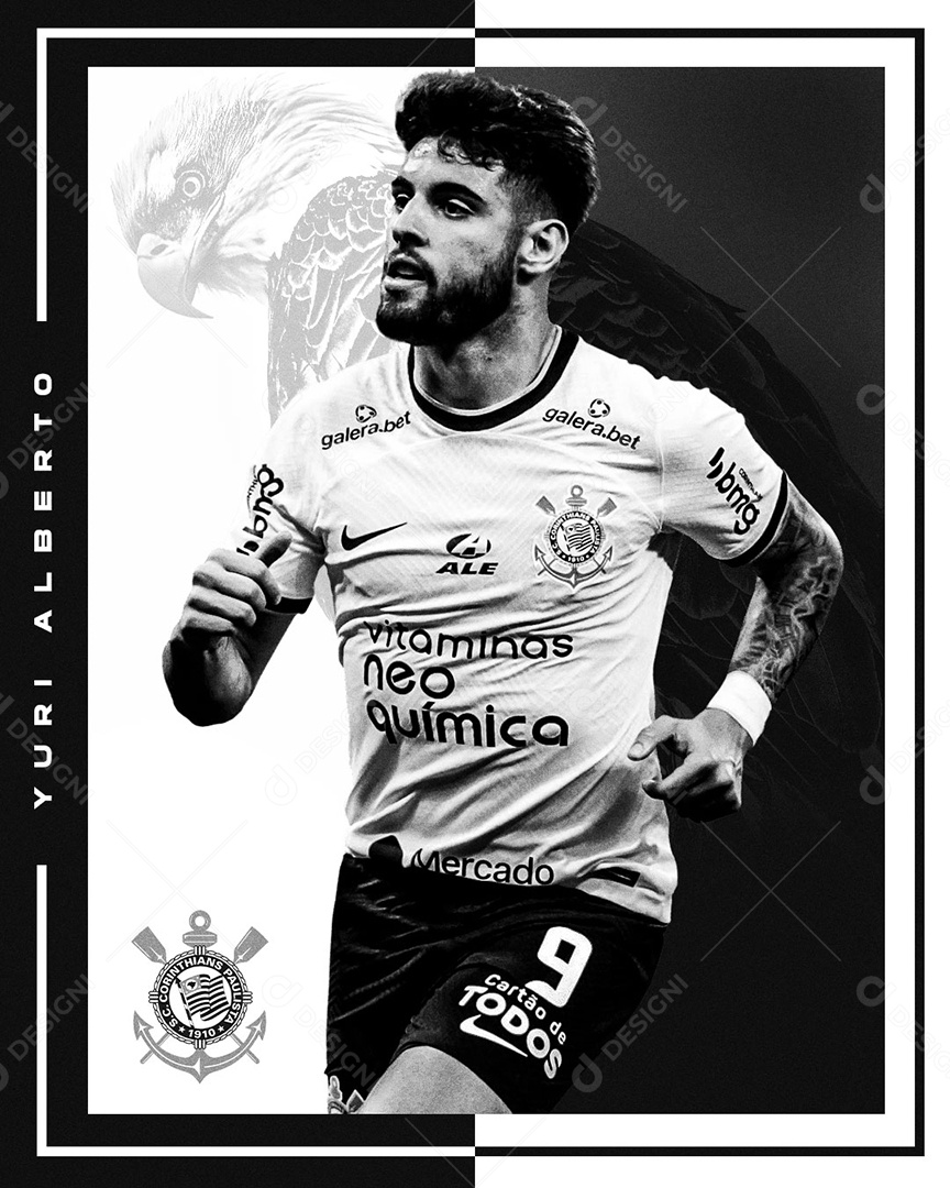 Social Media Futebol Jogador Yuri Alberto PSD Editável