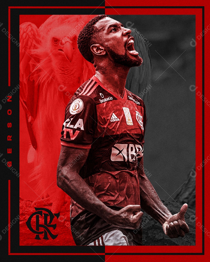 Social Media Futebol Jogador Gerson Flamengo PSD Editável