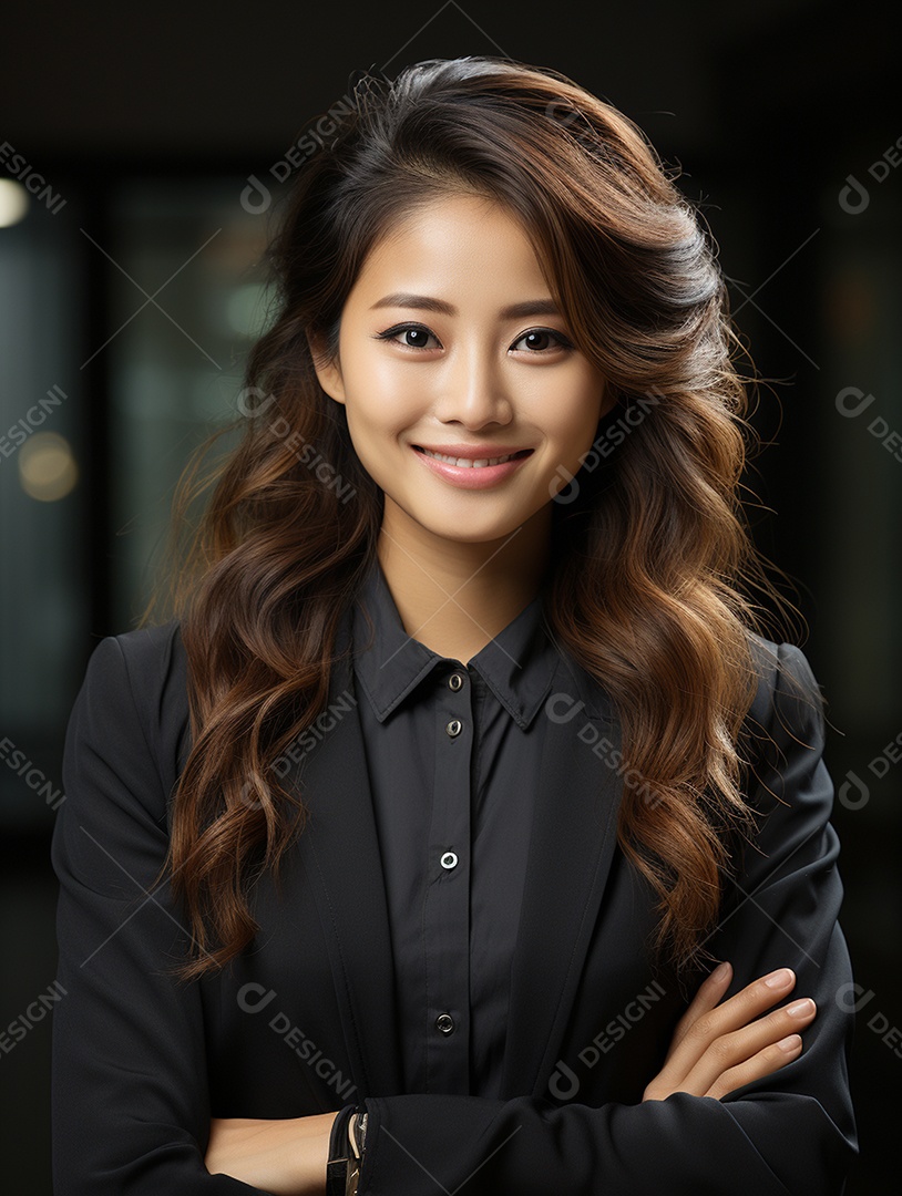 Linda mulher de negócios sorridentes