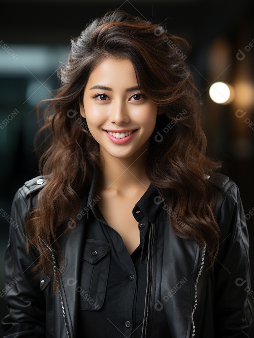 Linda mulher de negócios sorridentes