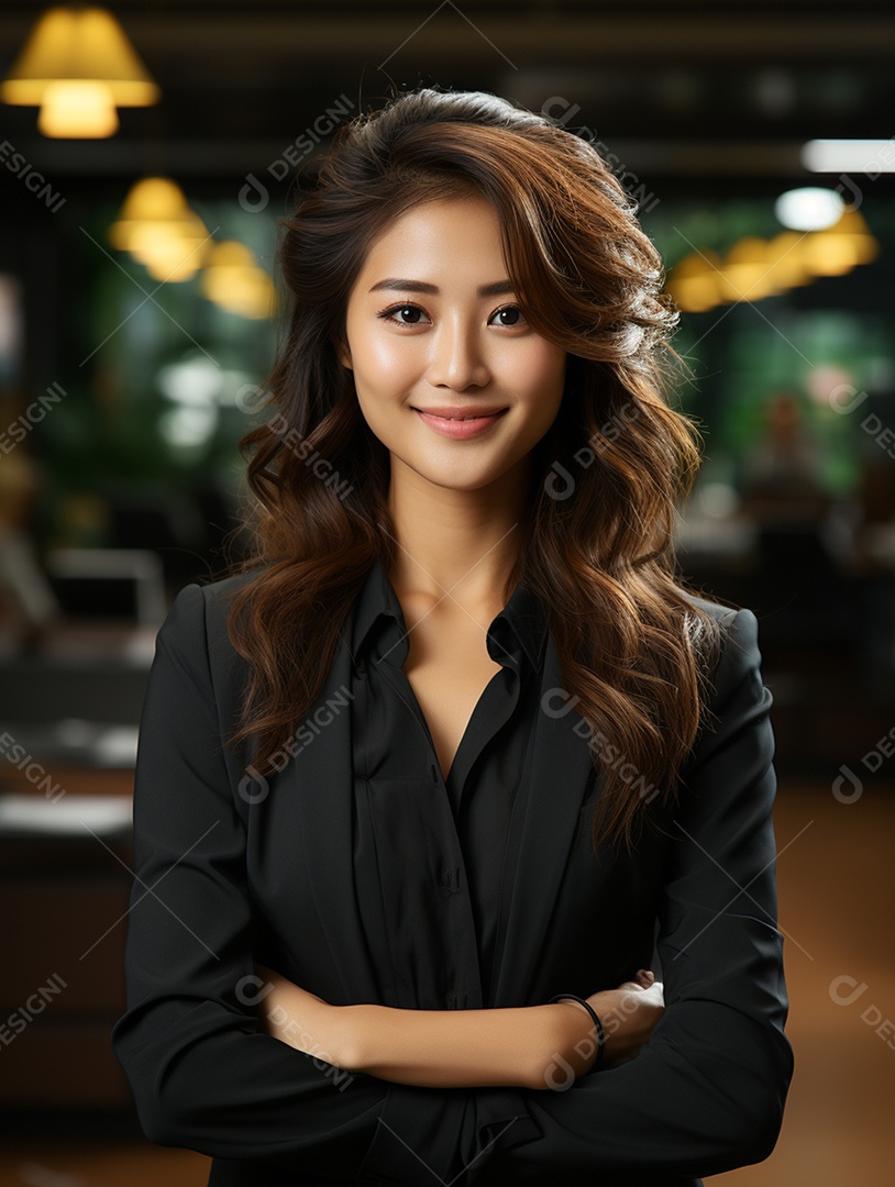 Linda mulher de negócios sorridentes