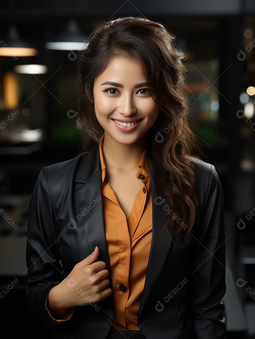 Linda mulher de negócios sorridentes