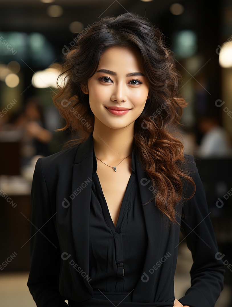 Linda mulher de negócios sorridentes