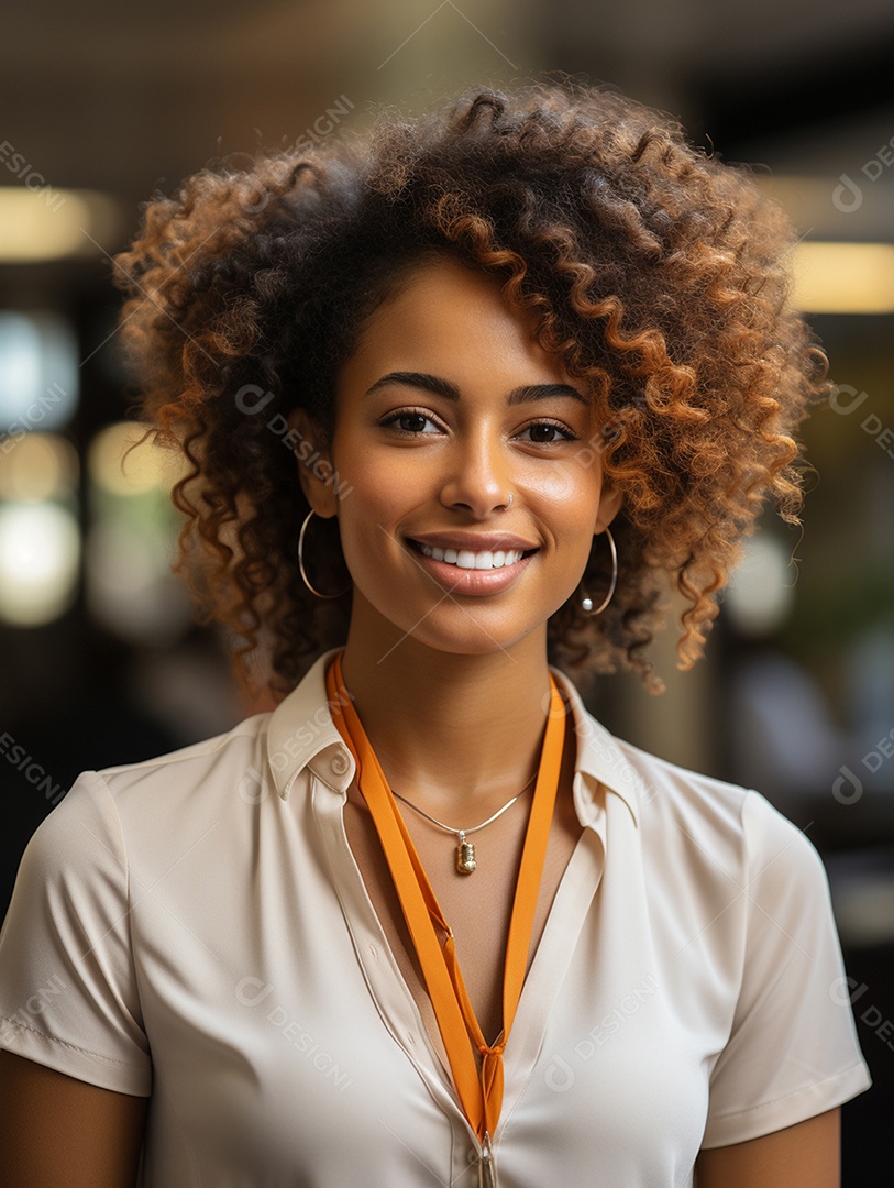 Uma mulher de negócios asiática feliz Sorriso no rosto