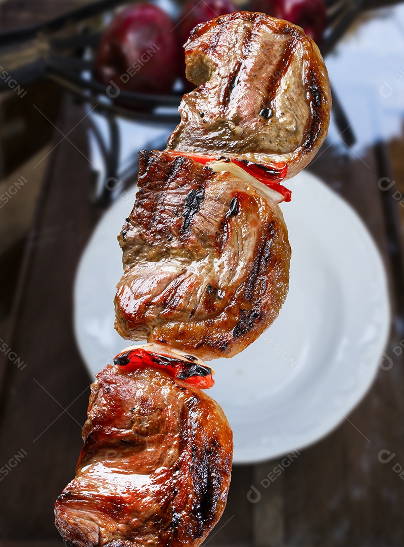 Picanha assada no espeto