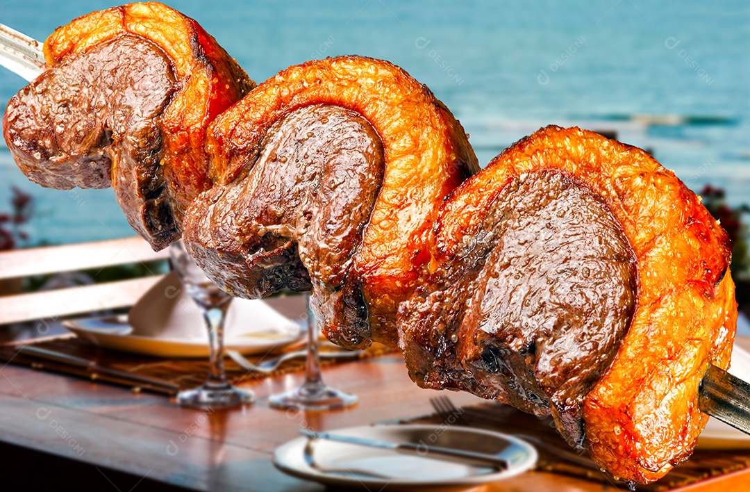 Picanha assada suculenta