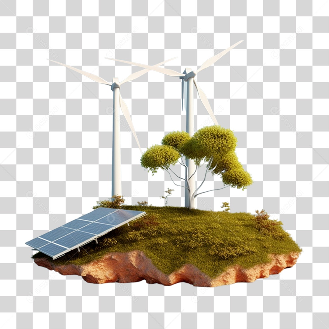 Meio Ambiente Placa Solar Cata-ventos PNG Transparente