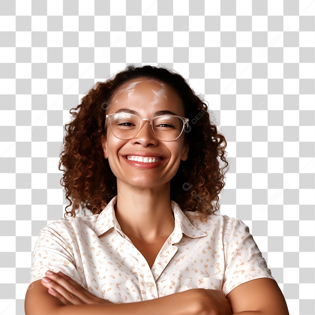 Mulher com Vitiligo PNG Transparente