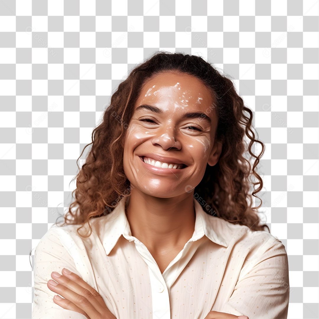 Mulher com Vitiligo PNG Transparente