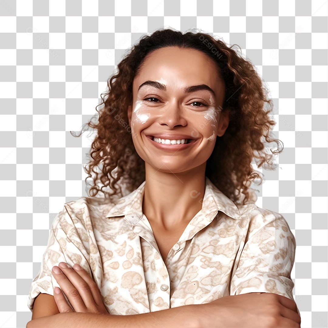 Mulher com Vitiligo PNG Transparente