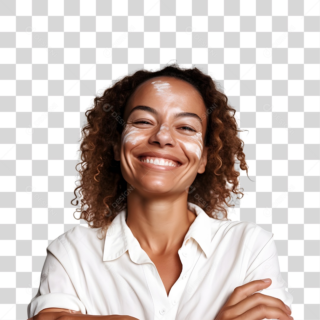 Mulher com Vitiligo PNG Transparente