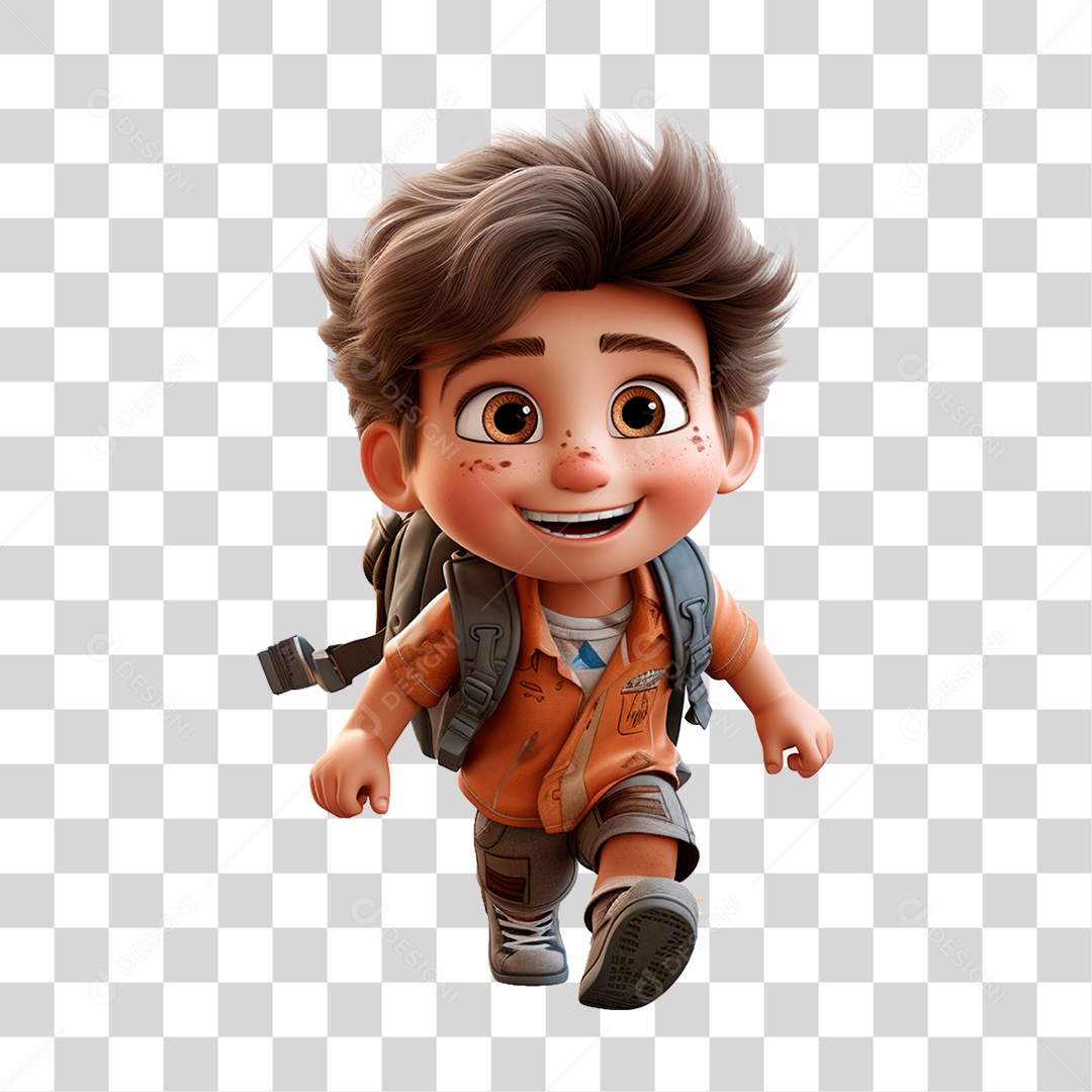 Menino indo pra Escola  PNG Transparente